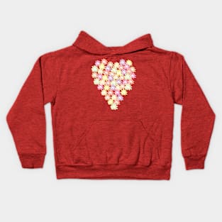 Daisy Smiley Faces Heart for Valentines Day Kids Hoodie